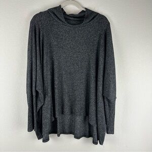 Amadi Dark Gray Cowl Neck Poncho Sweater Size Medium